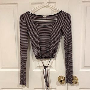 tight & cropped top with string tie- garage